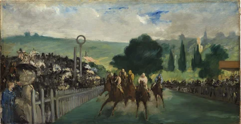 Las carreras en Longchamp, 1866