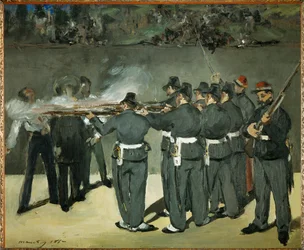 La ejecución del emperador Maximiliano (óleo sobre lienzo)