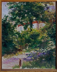 El jardín alrededor de la casa de Manet en Reuil, Francia (pintura sobre lienzo)