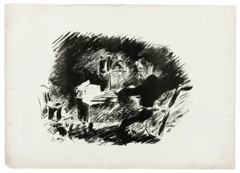 Bajo la lámpara ("Once upon a midnight dreary..."), de El cuervo (Le Corbeau)