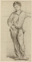 Joven de pie (Léon Leenhoff) (recto); Boceto de niño de pie (verso)