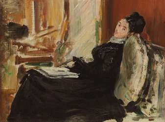Joven mujer con libro; Jeune femme au livre, c.1875