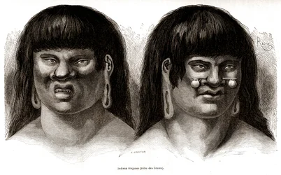 Pareja de indios Orejones peruanos (tribu de los Ccotos)