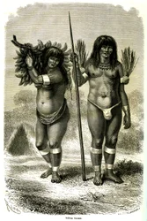 Pareja de indios ticuna de Perú