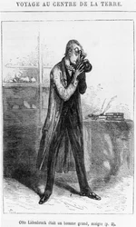Profesor Otto Lidenbrock, ilustración de 