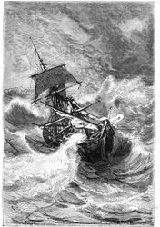 Viñeta del libro de Julio Verne “Los hijos del capitán Grant, viaje alrededor del mundo”, 1867