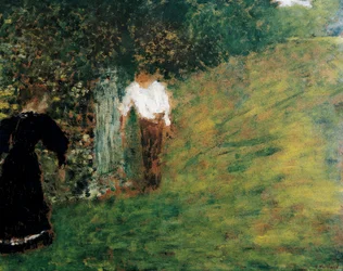 Hombre y mujer cerca de un árbol