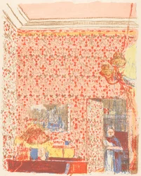Interior con papel tapiz rosa I, c. 1896 publicado en 1899