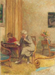 Madame Hessel y Lulu en el pequeño salón de los Clayes; Madame Hessel et Lulu dans le petit salon des Clayes, c.1934-1935