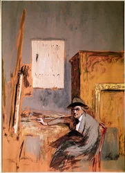 Retrato del pintor Jean Louis Forain en su estudio
