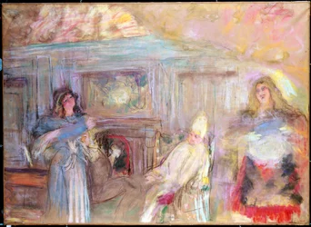 Representación de la obra "Le malade imaginaire" de Jean Baptiste Poquelin dit Moliere (1622-1673). Pintura de Edouard Vuillard (1868-1940) Colección particular