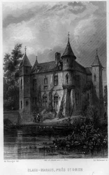 Marisma de Clair (Clair-Marais o Clairmarais) cerca de Saint Omer, Pas-de-Calais, región de Nord-Pas-de-Calais, Francia. Grabado por Willmann en "La France ancienne et moderne" de Jean-Bernard Mary-Lafon