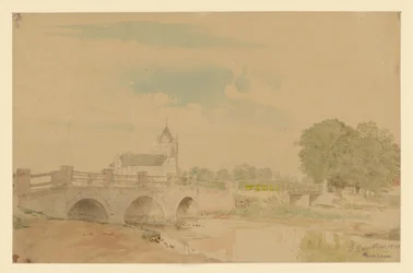 Vista de la iglesia y los puentes de Stavenhagen