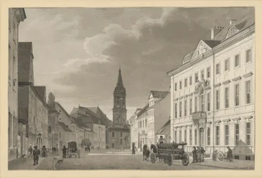 La Klosterstraße con la iglesia parroquial de Berlín