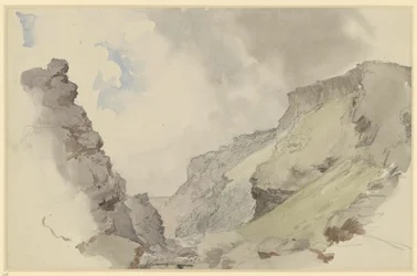 Corte en una cresta montañosa