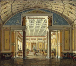 Interiores del Nuevo Hermitage. La Sala de Camafeos