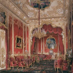 Interiores del Palacio de Invierno. El tocador de la Emperatriz María Alexandrovna, 1861