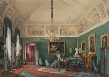 Interiores del Palacio de Invierno. El Primer Apartamento Reservado. El Pequeño Estudio de la Gran Princesa María Nikolayevna, 1867