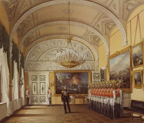 Interiores del Palacio de Invierno. La Sala de Guardia, 1864
