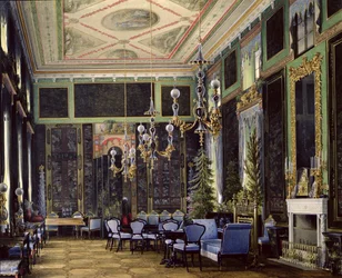 La Sala China en el Gran Palacio en Tsarskoye Selo