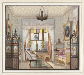 Sala de Estar de la Emperatriz Alexandra Feodorovna, Palacio de la Cabaña, San Petersburgo, Rusia