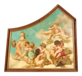 Parte de una pintura del techo (alegorías de putti)