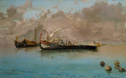 Marina con barcos de pesca