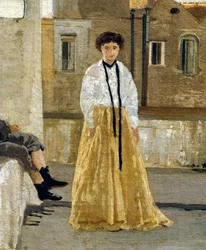 La terraza, por Edoardo Dalbono (detalle)