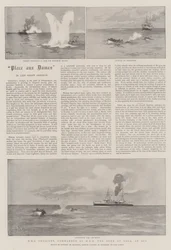 HMS Crescent, comandado por SAR el Duque de York, en el mar