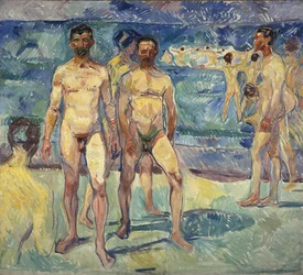 Hombres bañándose