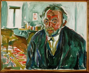 Edvard Munch, autorretrato después de la gripe española (óleo sobre lienzo)