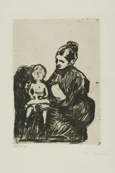 Enfermera con un Niño/La Madre y el Niño Llorando