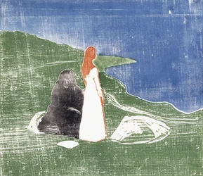 Mujeres en la orilla del mar