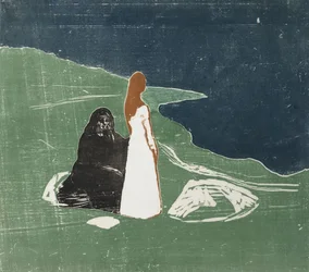 Mujeres en la orilla del mar