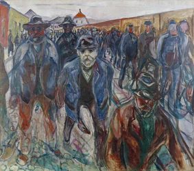 Trabajadores de camino a casa