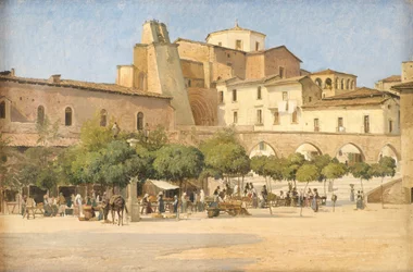 La plaza en Sulmona