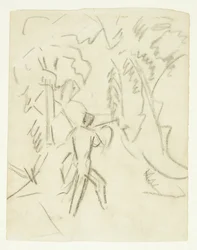 Boceto para la pintura Fauno y Ninfa
