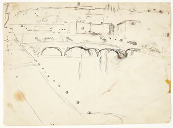 Vista desde una ventana en Lungarno sobre el río hacia Santo Spirito y las colinas de San Miniato, Florencia