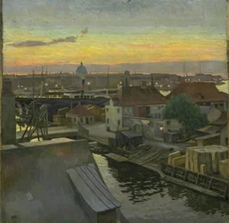 Vista sobre Wilders Plads en Christianshavn. Tarde