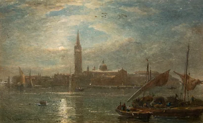 San Georgio a la luz de la luna, Venecia (acuarela)
