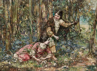 Chicas en un bosque