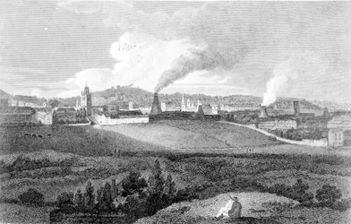 Vista de Bristol desde Pile Hill, grabado por Heath, publicado por John Agg, 1809