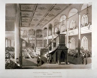 Capilla de la Institución de la Sociedad Filantrópica, London Road, Southwark, Londres, 1809