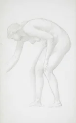 Desnudo femenino inclinado