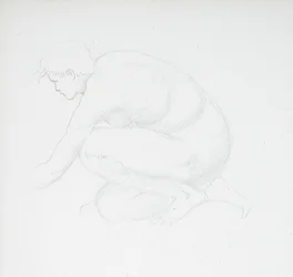 Desnudo femenino en cuclillas