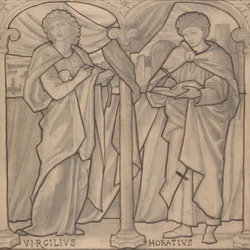 Diseño preparatorio para una vidriera, Virgilio y Horacio