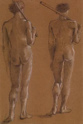 Serie de San Jorge - Desnudo masculino - Estudios de dos soldados para 