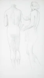 Dos desnudos vistos de espaldas
