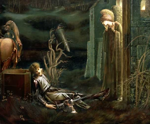 El sueño de Sir Lancelot en la Capilla del Santo Grial, 1896