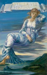 "Stella Vespertina" Alegoría de la Estrella Polar (Venus) Pintura de Edward Burne-Jones (Burne Jones) (1833-1898) (prerrafaelita)